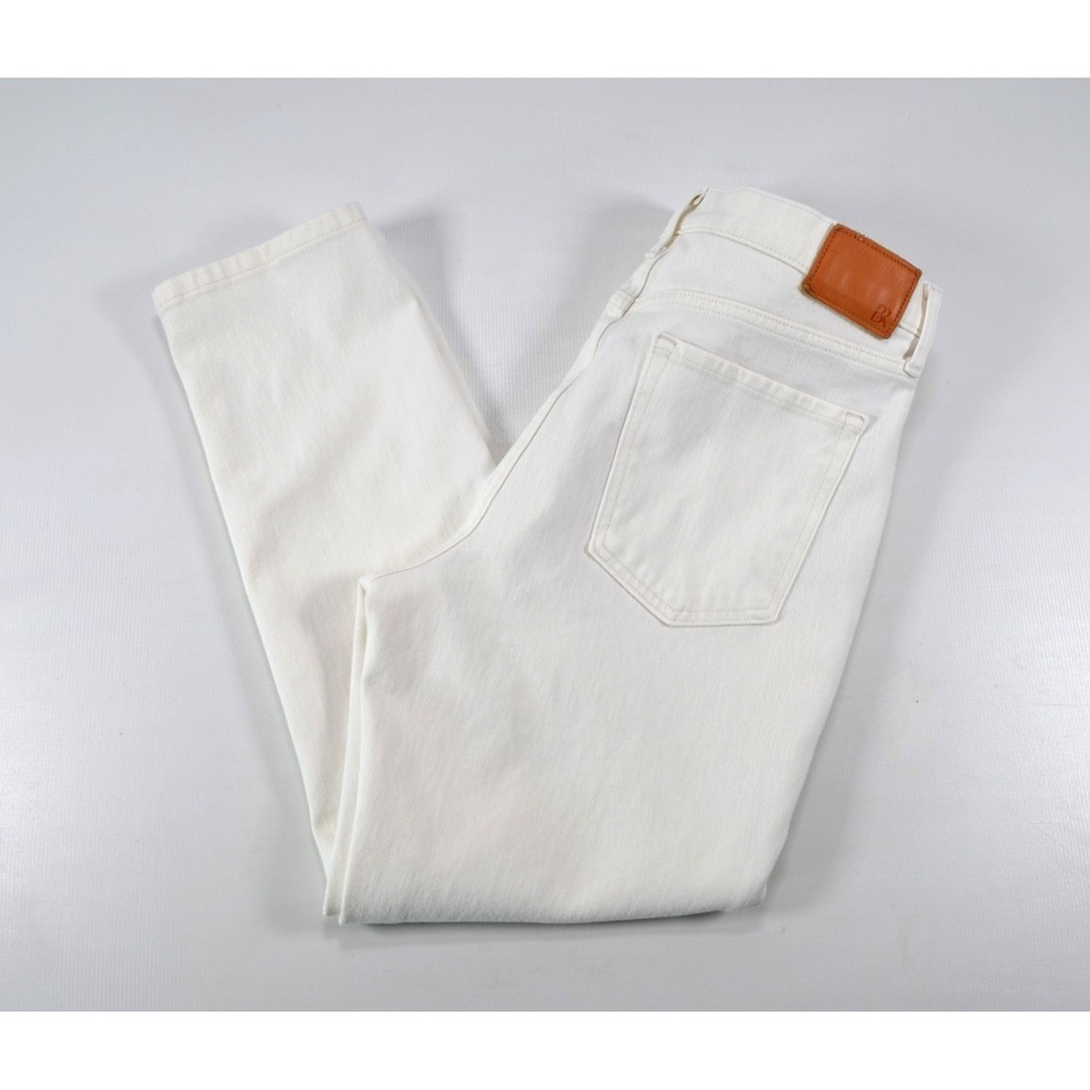 Banana Republic White Jeans Womens Size 32 Inseam 27" High Rise Slim Fit Stretch